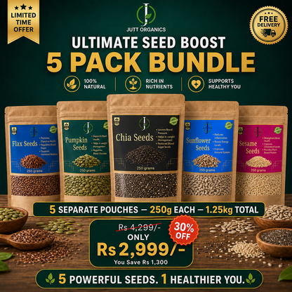 5-in-1 Daily Seed Boost Combo Pack | Chia, Flax, Pumpkin, Sunflower & Sesame Seeds