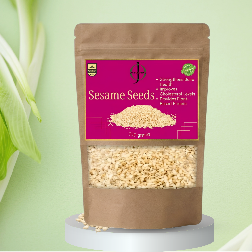 100% Pure Organic White Sesame Seeds | Natural Plant-Based Protein & Bone Support