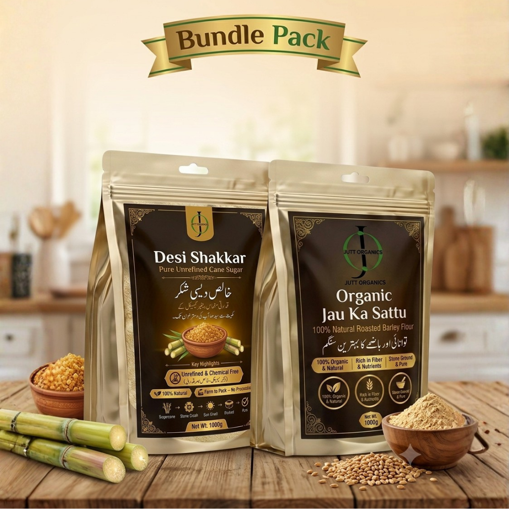 Organic Jau Ka Sattu + Pure Desi Shakkar Combo Pack | 100% Natural Wellness Bundle (2kg Total)