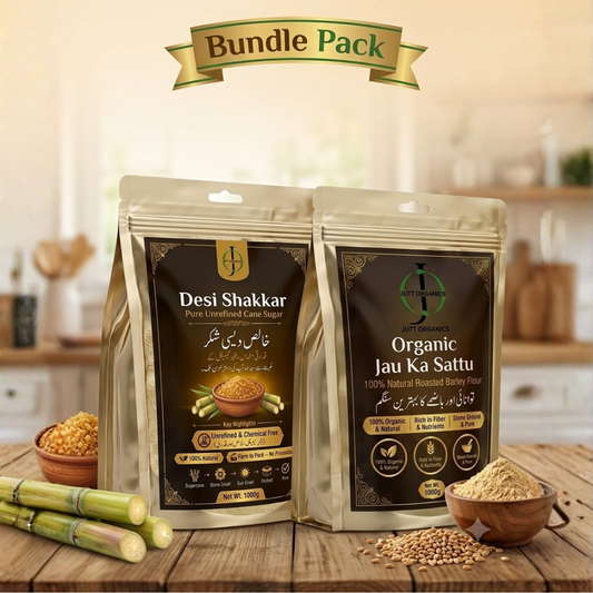Organic Jau Ka Sattu + Pure Desi Shakkar Combo Pack | 100% Natural Wellness Bundle (2kg Total)