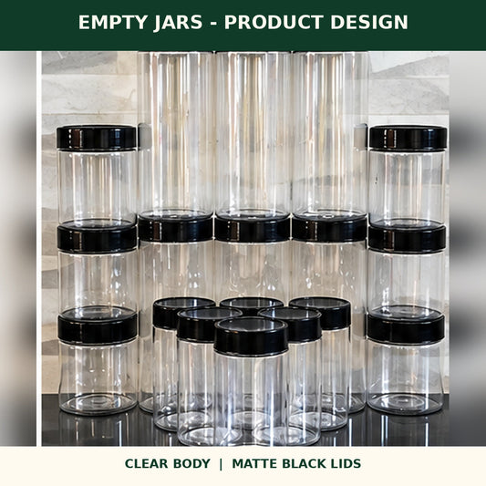 02 empty transparent jars