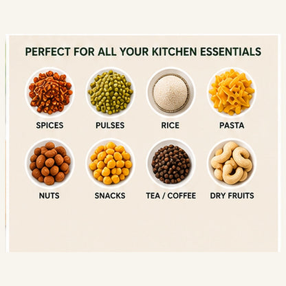 Storage jars for dry kitchen ingredients