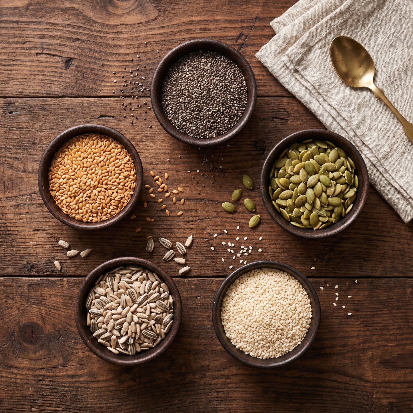 5-in-1 Daily Seed Boost Combo Pack | Chia, Flax, Pumpkin, Sunflower & Sesame Seeds